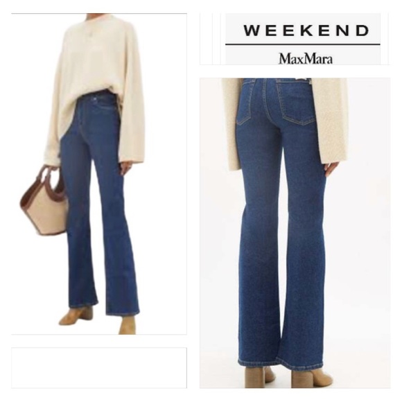 Weekend Max Mara Slightly Flared Denim Trousers Jeans Sz. 12 - Picture 1 of 13